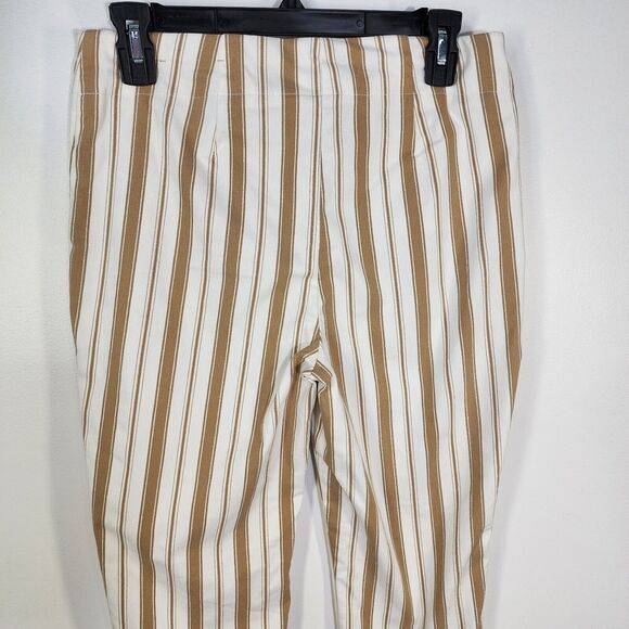 Chico's So Slimming Ankle Pant Size 00R US 2 White Neutral Brigitte Shine Stripe - Picture 5 of 9